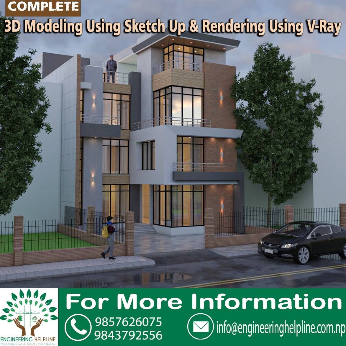 3D Modeling Using Sketchup and rendering Using Vray